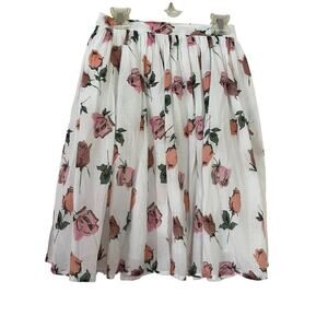 Morley Girls Cottagecore Romantic Rose Floral Cotton Voile Midi Skirt Sz 12